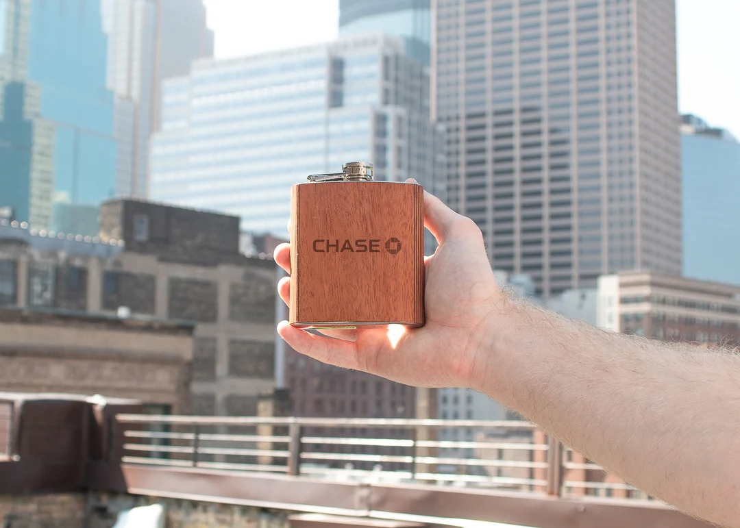 Wood Custom Flask 6 oz. with Corporate Logo - Image 4
