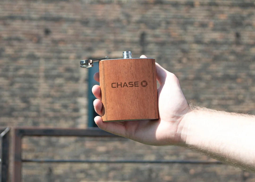 Wood Custom Flask 6 oz. with Corporate Logo - Image 5