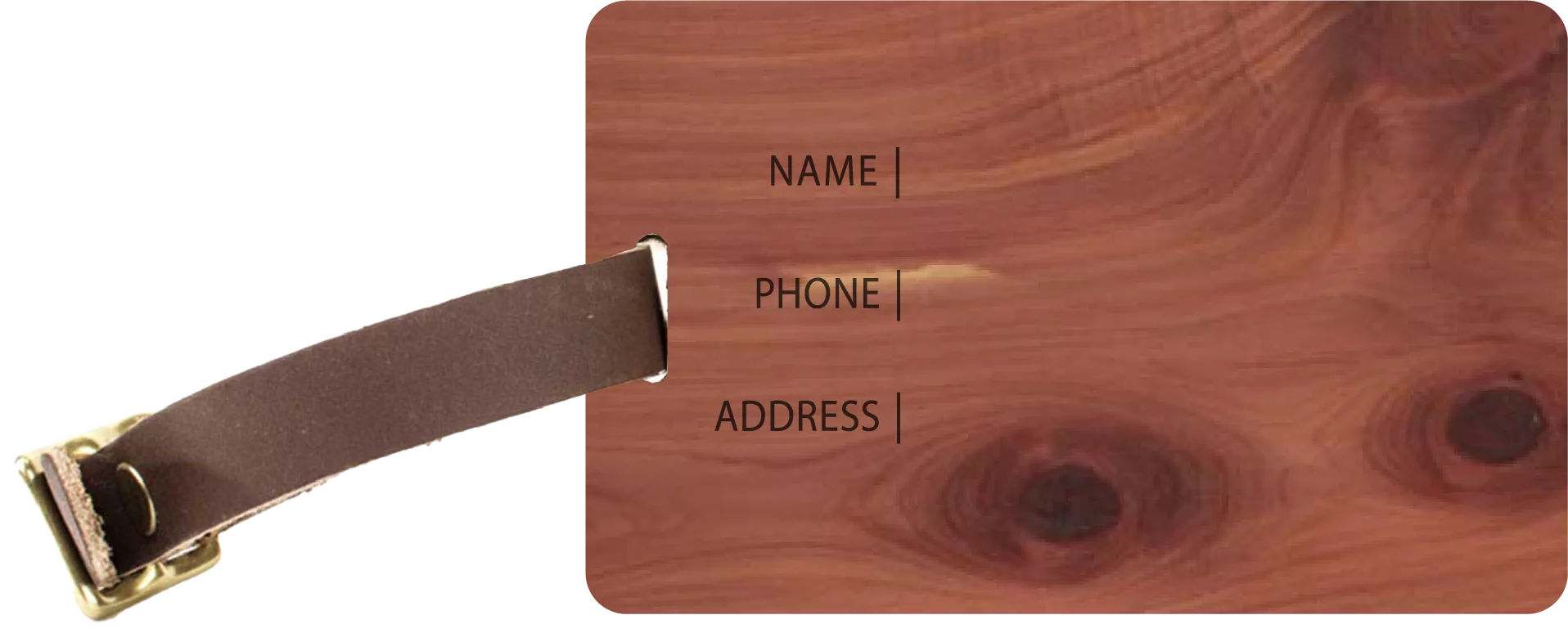 Wood Luggage Tag - Image 4